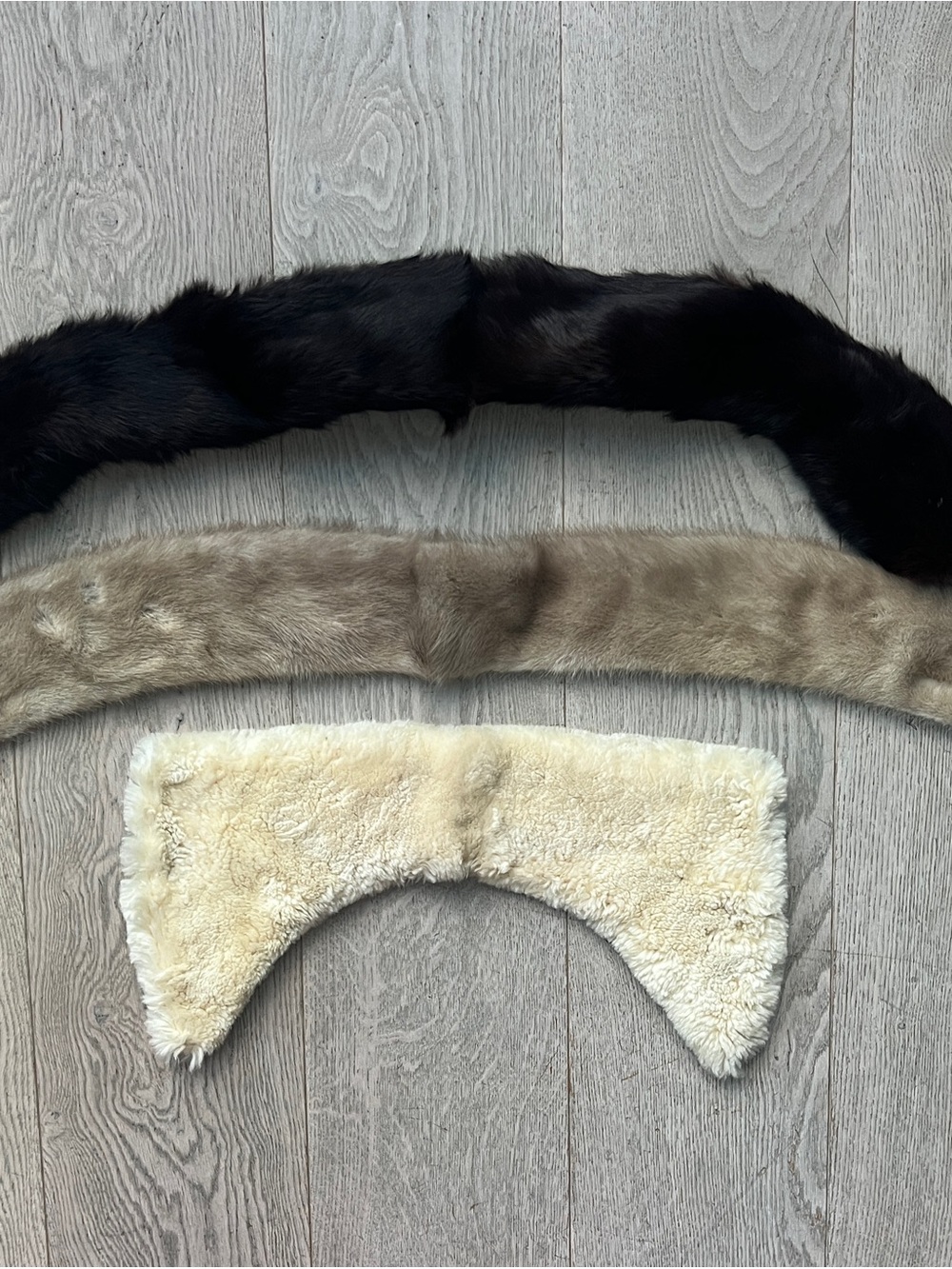 Vintage Authentic Real Fur Collars Stoles Brown, Taupe & Cream